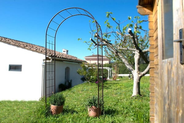 CENTRALE BRICO - Arche tube ROND20 treillage fer vieilli - 130x40x250 cm - Acier époxy - large