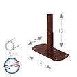 CENTRALE BRICO - Pack 4 pieds tube ROND20 à visser fer vieilli - 13x6x12 cm - Acier époxy - vignette