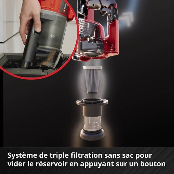 EINHELL - Aspirateur balai à main sans fil TE-SV 18 Li-Solo - sans batterie ni chargeur - large