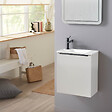 GODART - Pack lave-mains Blanc Mat et poignée noire avec lave-mains extra fin - Robinet Eau froide à gauche -L.42.5 X H.48.6cm - Hanos - vignette