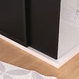 AURLANE - Paroi de Douche Fixe avec Volet Pivotant 80+40 x 200 cm - Finition Noir Mat et Verre Trempé - vignette