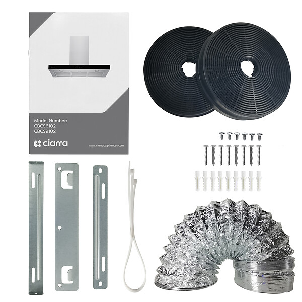 CIARRA - Hotte Apisrante 60cm 650 m³/h  Fonction Booster 4 Vitesses WIFI+APP CD6102S - large