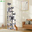 VOUNOT - Arbre a chat Geant 6 niveaux avec griffoir grattoir 215 cm gris - vignette