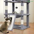VOUNOT - Arbre a chat Geant 6 niveaux avec griffoir grattoir 215 cm gris - vignette
