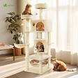 VOUNOT - Arbre a chat Grande taille 5 niveaux avec griffoir grattoir 168cm beige - vignette
