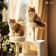 VOUNOT - Arbre a chat Grande taille 5 niveaux avec griffoir grattoir 168cm beige - vignette