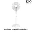 DIO - Ventilateur silencieux oscillant 45W Ø40cm 3 vitesses - Blanc - DiO - vignette