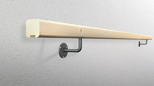 KORDO - Main courante Claro - Bois épicéa- 2000x45x45mm - large