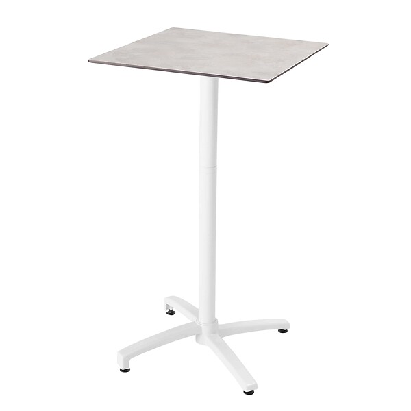 OVIALA - Ensemble table haute 60x60 cm inclinable stratifiée et 2 chaises gris - Opéra - large