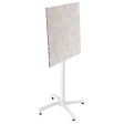 OVIALA - Ensemble table haute 60x60 cm inclinable stratifiée et 2 chaises gris - Opéra - vignette