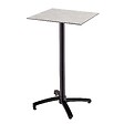 OVIALA - Ensemble table haute stratifié gris foncé et 2 chaises hautes taupe - Opéra - vignette