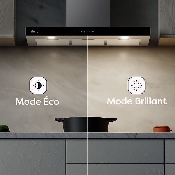 CIARRA - Hotte cuisine 90cm 650 m³/h  Commandes tactiles & Wi-Fi Ciarra CD9102S - large