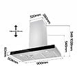 CIARRA - Hotte cuisine 90cm 650 m³/h  Commandes tactiles & Wi-Fi Ciarra CD9102S - vignette