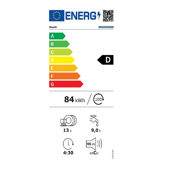 BOSCH - lave-vaisselle 60cm 13 couvert 46db tout intégrable - SMV2HTX02E - large