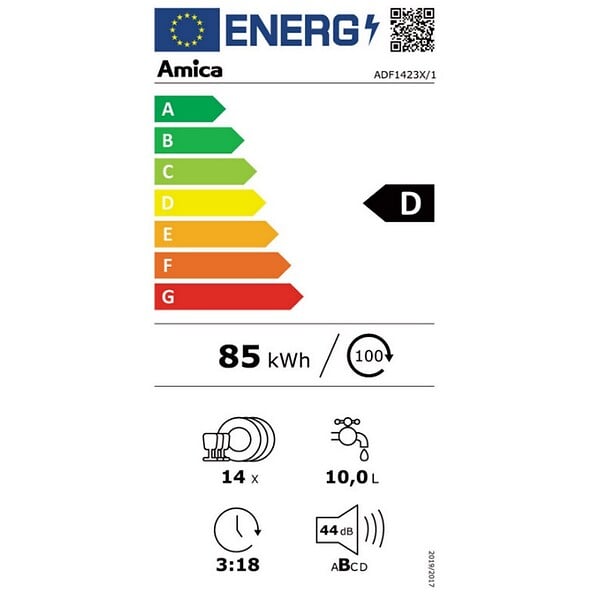 AMICA - Lave-vaisselle 60cm 14 Couverts 44db Tout Intégrable - ADF1423X/1 - large