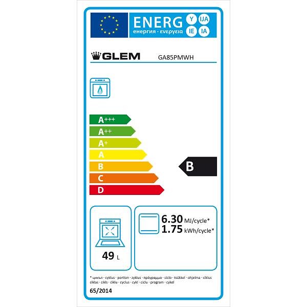 GLEM - cuisinière gaz 49l 4 feux blanc - ga85pmwh - large