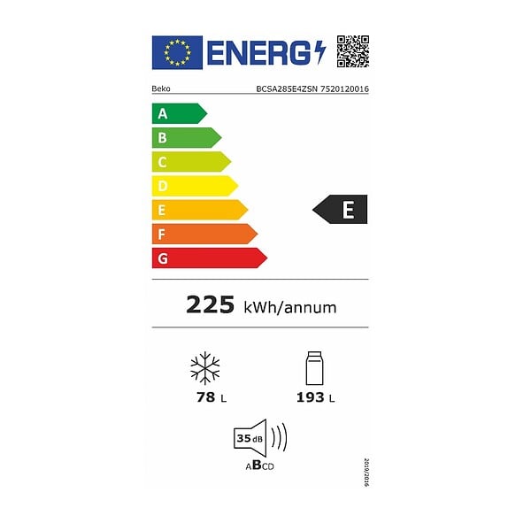BEKO - Réfrigérateur Combiné Intégrable à Glissières 271l - BCSA285E4ZSN - large