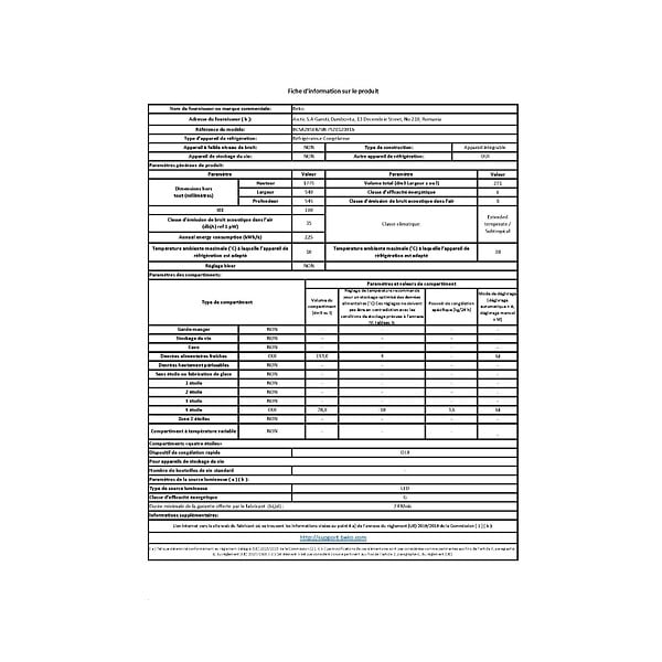 BEKO - Réfrigérateur Combiné Intégrable à Glissières 271l - BCSA285E4ZSN - large