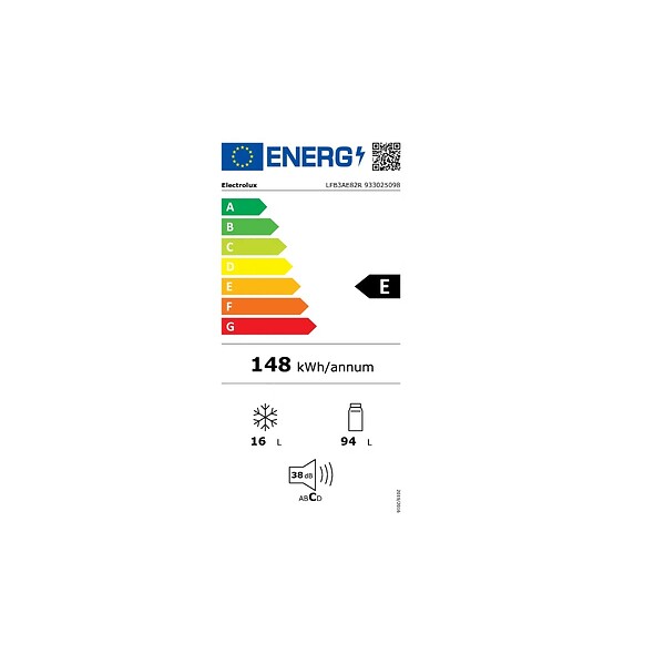 ELECTROLUX - Réfrigérateur 1 Porte 112l Statique Blanc - LFB3AE82R - large
