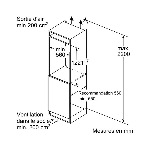 NEFF - Réfrigérateur 1 Porte Intégrable à Glissières 187l - KI2421SE0 - large