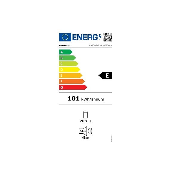 ELECTROLUX - refrigérateur 1 porte intégrable à glissières 208l - ERB3DE12S - large