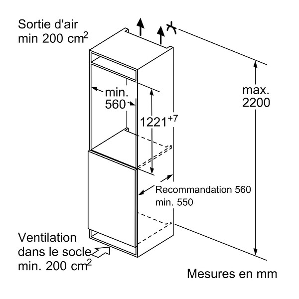 SIEMENS - Réfrigérateur 1 Porte Intégrable à Pantographe 187l - KI42LVFE0 - large