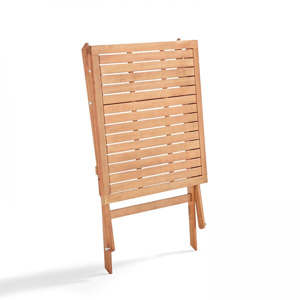 OVIALA - Table bistrot pliante carrée en bois d'eucalyptus - Sete - large