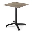 OVIALA - Ensemble table terrasse stratifié marbre beige et 4 fauteuils gris - Opéra - vignette