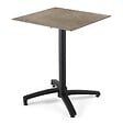 OVIALA - Ensemble table de terrasse stratifié marbre et 2 fauteuils taupe - Opéra - vignette