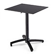 OVIALA - Ensemble table de terrasse stratifié noir et 4 fauteuils gris - Opéra - vignette