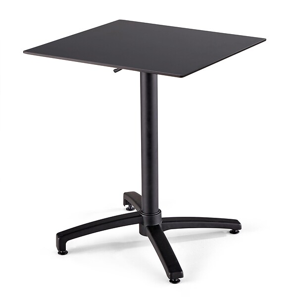 OVIALA - Ensemble table de terrasse stratifié noir et 4 fauteuils taupe - Opéra - large