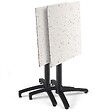 OVIALA - Ensemble table de terrasse stratifié terrazzo et 4 fauteuils gris - Opéra - vignette