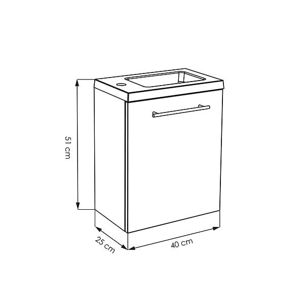 ALLIBERT - Ensemble meuble lave-mains avec miroir BELEM PACK - L 40 x H 51 x P 25 cm - 40 cm- couleur chêne - large
