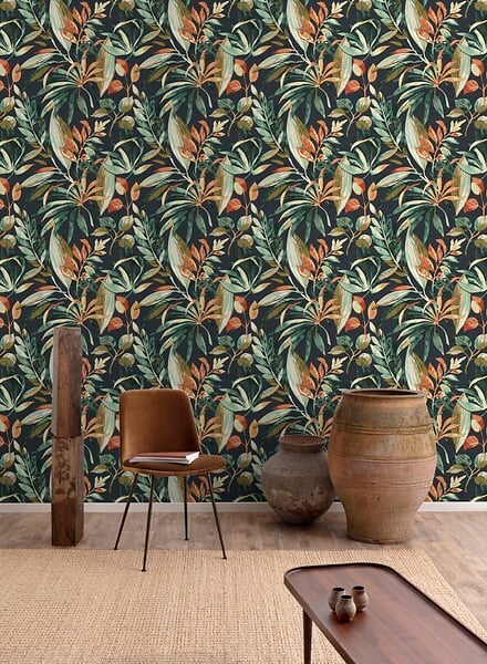 GRANDECO - P.vin/int inky palms orange - large