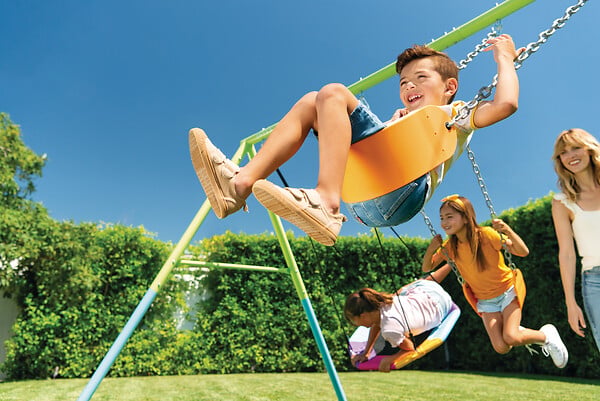 INTEX - Portique balançoire acier 3 agrès - L.343xH.198xP.244cm - large
