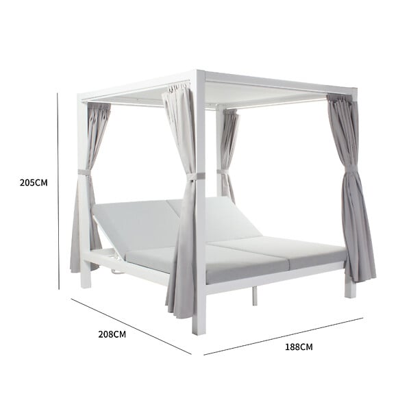 CONCEPT USINE - Lit de jardin 2 places gris CORDOUE - large