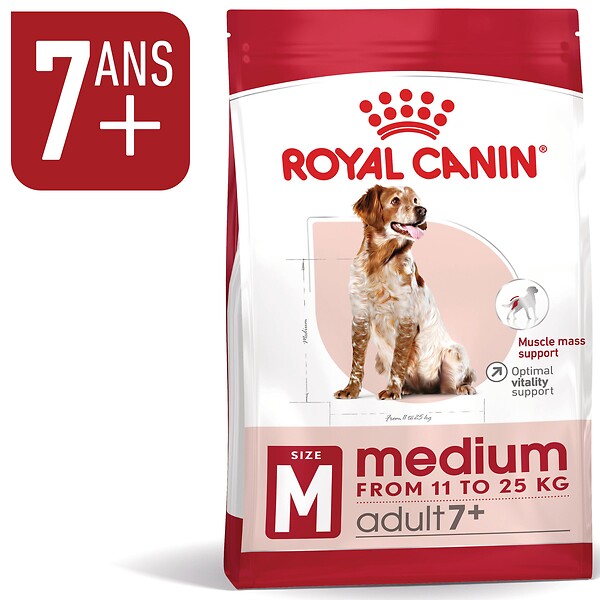 ROYAL CANIN - Croquettes chien SIZE HEALTH NUTRITION MEDIUM ADUL.AGE+7-4KG - large