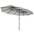 KZ GARDEN - Parasol de jardin double Gris 450 x 265 x H 240cm Mât Ø48mm Toile polyester 180gr/m2 Robuste KZ GARDEN - vignette