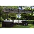 KZ GARDEN - Parasol de jardin double Gris 450 x 265 x H 240cm Mât Ø48mm Toile polyester 180gr/m2 Robuste KZ GARDEN - vignette