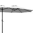 KZ GARDEN - Parasol de jardin double Gris 450 x 265 x H 240cm Mât Ø48mm Toile polyester 180gr/m2 Robuste KZ GARDEN - vignette