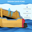 OUTSUNNY - Bac à sable bateau de pirate en bois - voile d'ombrage, coffre rangement, gouvernail - bois sapin pré-huilé - vignette