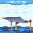 OUTSUNNY - Bac à sable bateau de pirate en bois - voile d'ombrage, coffre rangement, gouvernail - bois sapin pré-huilé - vignette