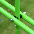 OUTSUNNY - Balançoire 3 agrès portique avec 2 balançoires et face à face dim. 2,8L x 1,4l x 1,78H m métal époxy anticorrosion PE vert bleu - vignette