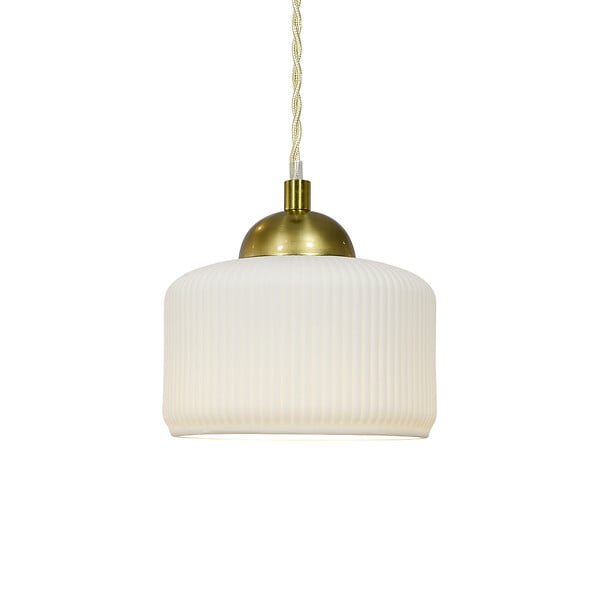 C-CREATION - suspension Mutti reference 28081 blanc mat et coupelle doré - large