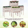 OUTSUNNY - Jardinières sur pieds carrés potagers - lot de 4 jardinières sur pied modulables - dim. 50L x 30l x 60H cm - inserts d'irrigation film protecteur - bois sapin naturel - vignette