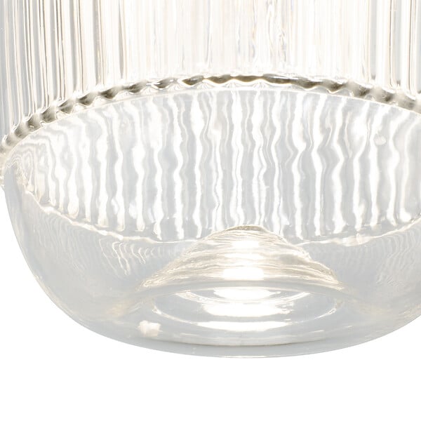 C-CREATION - Suspension verre strié EOLINE Transparent et doré - E27 - large