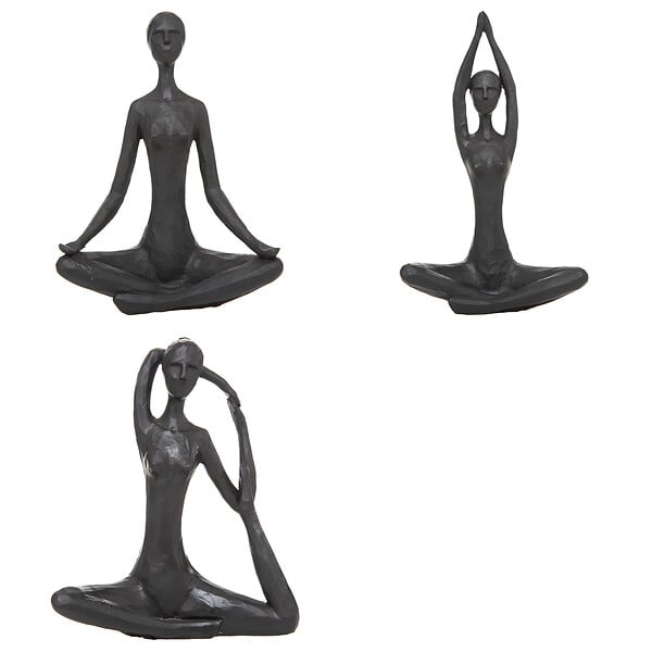 ATMOSPHERA - Statue yoga résine Lina H22 - Noir - Décoration intérieure - large