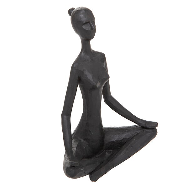 ATMOSPHERA - Statue yoga résine Lina H22 - Noir - Décoration intérieure - large