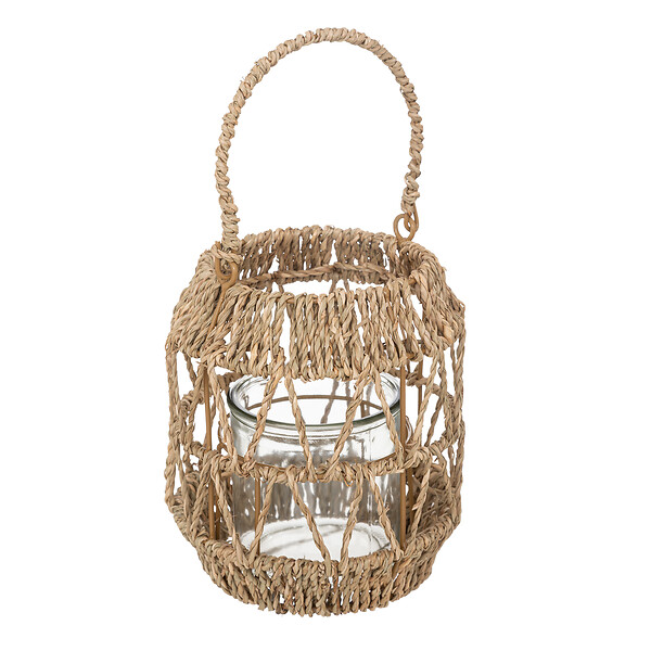 ATMOSPHERA - Lanterne décorative rotin Muli Beige 18cm - large