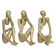 ATMOSPHERA - Lot de 3 statuettes femme - Polyresine - Decoration col or - vignette